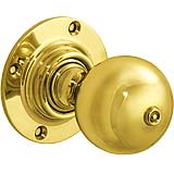 Peart brass door knob