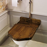 Dark walnut toilet seat