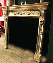 Carved wood C18th fireplace surrounds